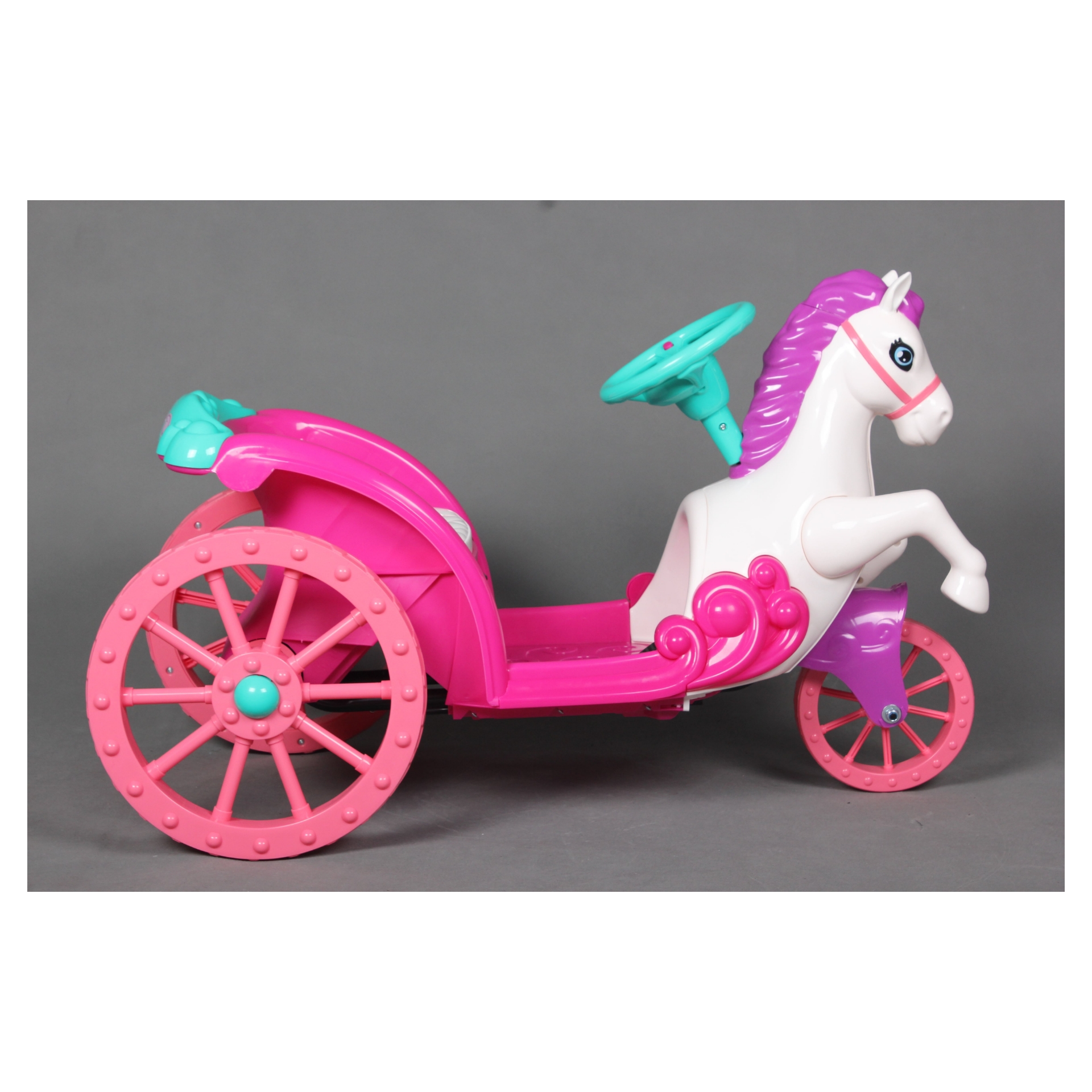 Kids Girls Disney Princess Dream Horse Carriage 6v Battery Ride On Car
